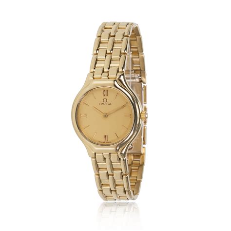 omega de ville womans watch 18 k yellow gold